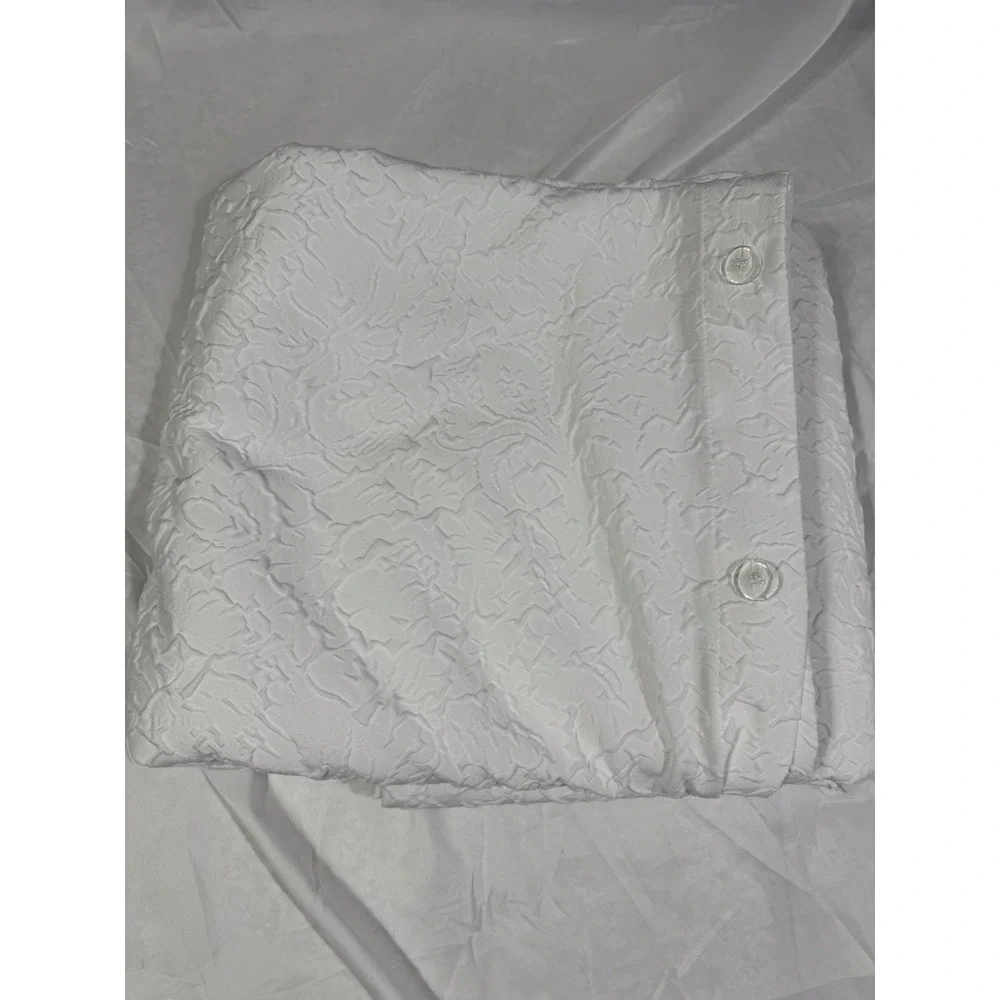 DKNY Soft Textured Solid White Duvet Cover Queen Full ‎ ,Buttons